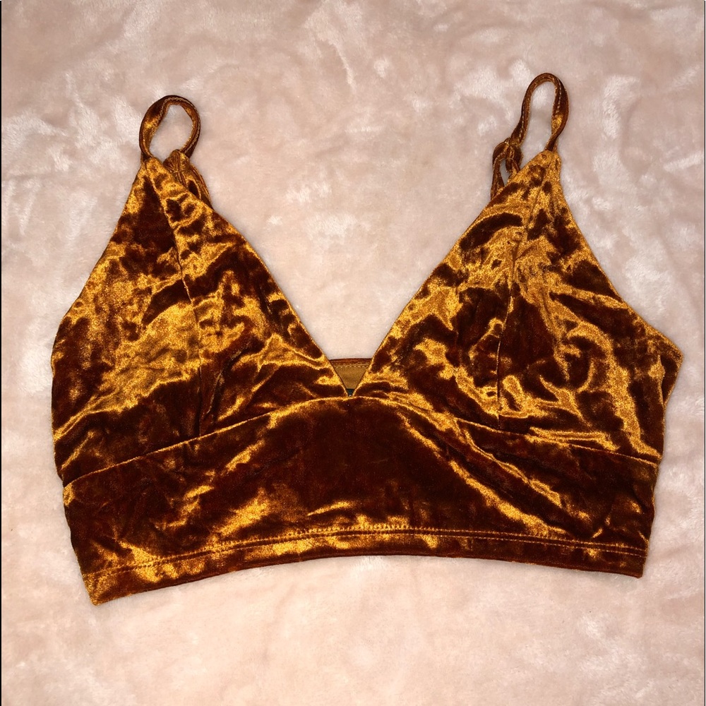 Mustard Velvet bra top